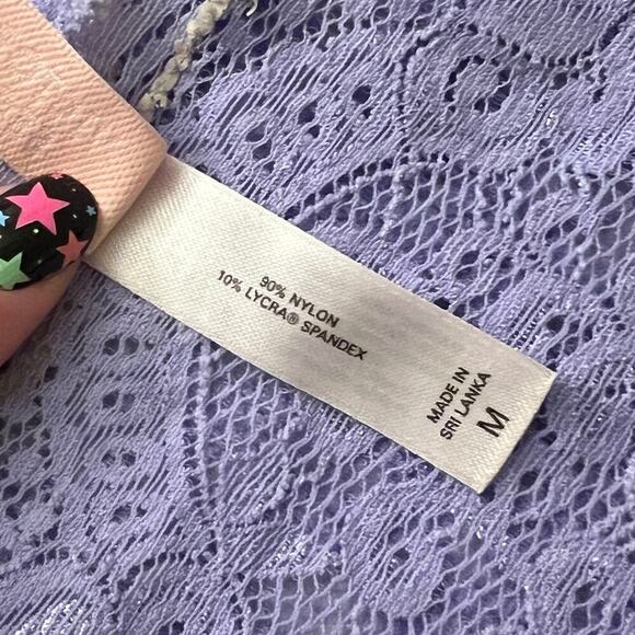 Victoria’s Secret VINTAGE Longline Lace Bralette Womens M Purple Coquette Pastel - Picture 8 of 10